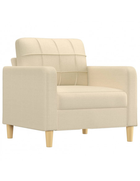 Set Divani 3 pz con Cuscini Crema in Tessuto