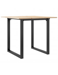 Tavolo da Pranzo Telaio a O 80x80x75 cm Massello Pino e Ghisa 2
