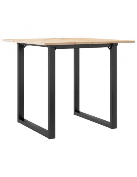 Tavolo da Pranzo Telaio a O 80x80x75 cm Massello Pino e Ghisa
