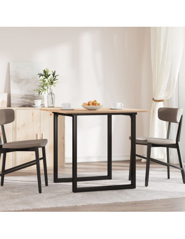 Tavolo da Pranzo Telaio a O 80x80x75 cm Massello Pino e Ghisa