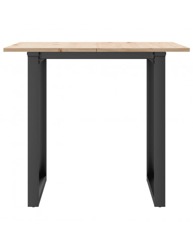 Tavolo da Pranzo Telaio a O 80x80x75 cm Massello Pino e Ghisa