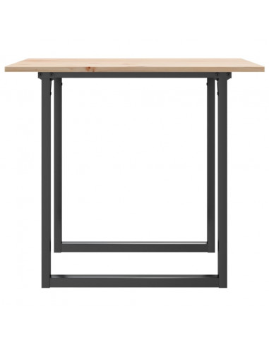 Tavolo da Pranzo Telaio a O 80x80x75 cm Massello Pino e Ghisa