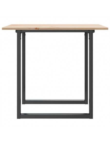 Tavolo da Pranzo Telaio a O 80x80x75 cm Massello Pino e Ghisa