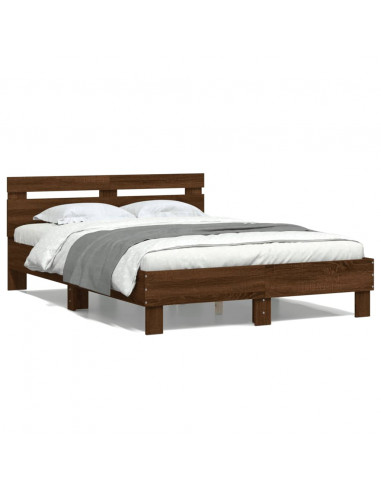 Giroletto Testiera Rovere Marrone 135x190 cm Legno Multistrato