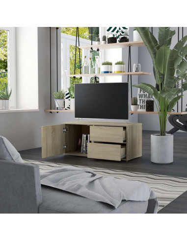 Mobile Porta TV Rovere Sonoma 80x34x36 cm Legno Multistrato