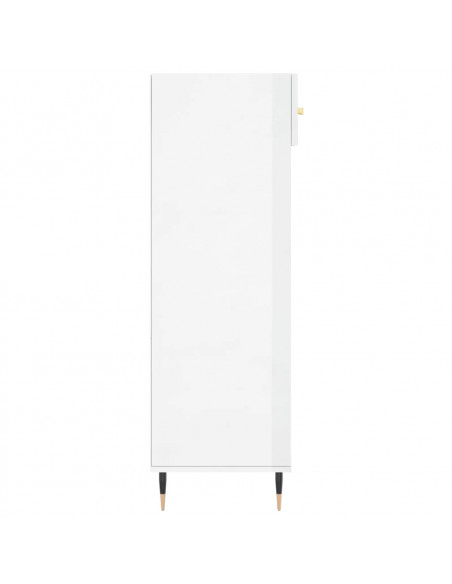 Scarpiera Bianco Lucido 60x35x105 cm in Legno Multistrato