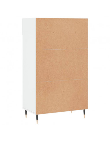 Scarpiera Bianco Lucido 60x35x105 cm in Legno Multistrato