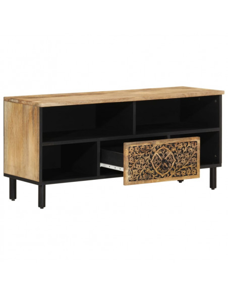 Mobile Porta TV 100x33x46 cm in Legno Massello di Mango