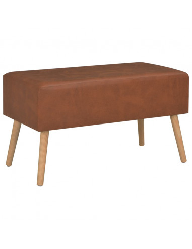 Panca con Cassetti 80 cm Marrone in Similpelle