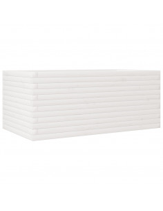 Fioriera da Giardino Bianca 110x60x45,5 cm Legno Massello Pino 2