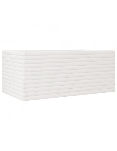 Fioriera da Giardino Bianca 110x60x45,5 cm Legno Massello Pino