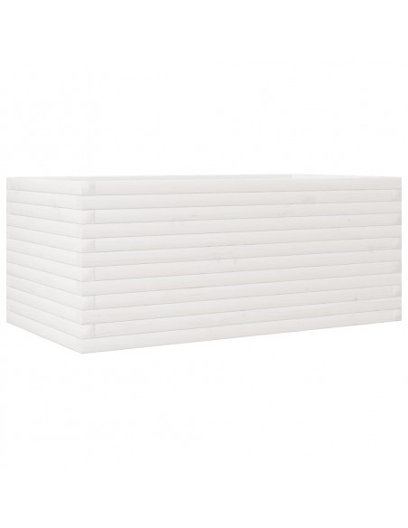 Fioriera da Giardino Bianca 110x60x45,5 cm Legno Massello Pino