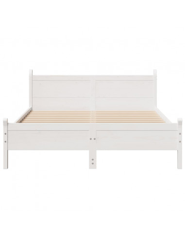 Letto senza Materasso Bianco 120x200 cm Legno Massello di Pino