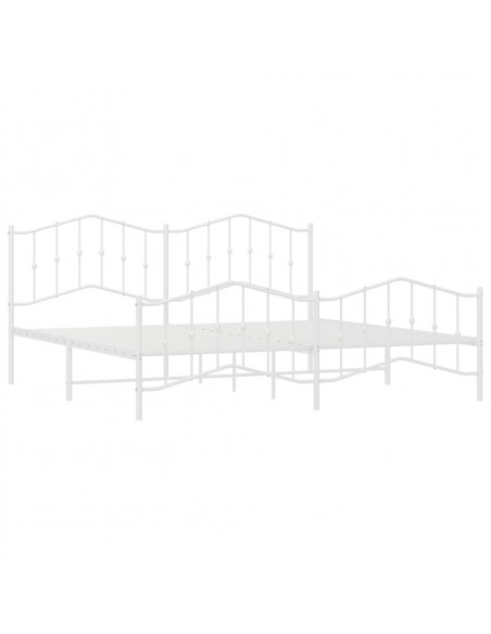Giroletto con Testiera e Pediera Metallo Bianco 200x200 cm