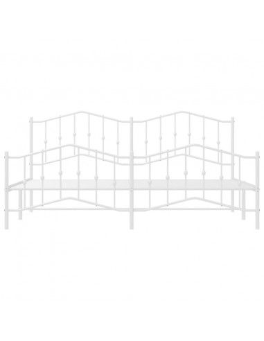 Giroletto con Testiera e Pediera Metallo Bianco 200x200 cm