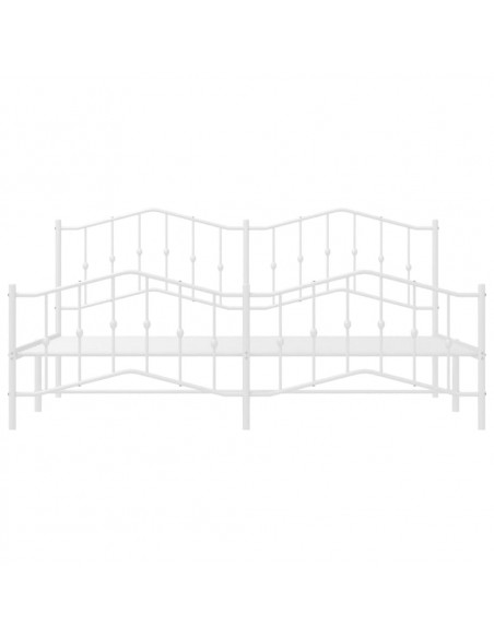 Giroletto con Testiera e Pediera Metallo Bianco 200x200 cm