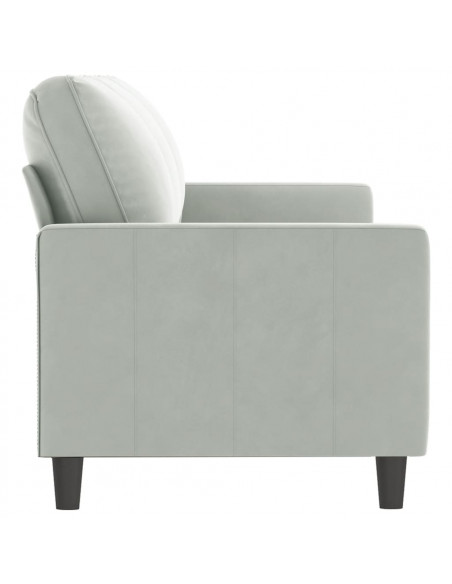 Divano a 3 Posti Grigio Chiaro 180 cm in Velluto