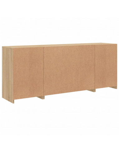 Credenza con Luci LED Rovere Sonoma 163x37x67 cm