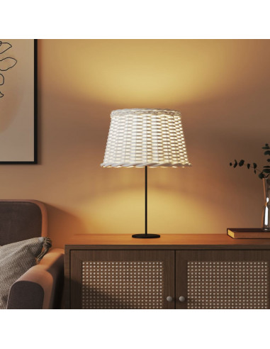 Paralume Bianco Ø45x28 cm in Vimini