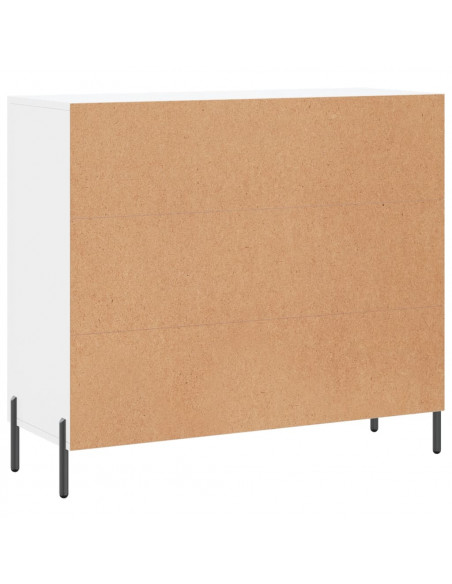 Credenza Bianca 90x34x80 cm in Legno Multistrato