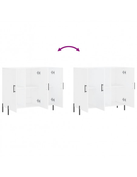 Credenza Bianca 90x34x80 cm in Legno Multistrato