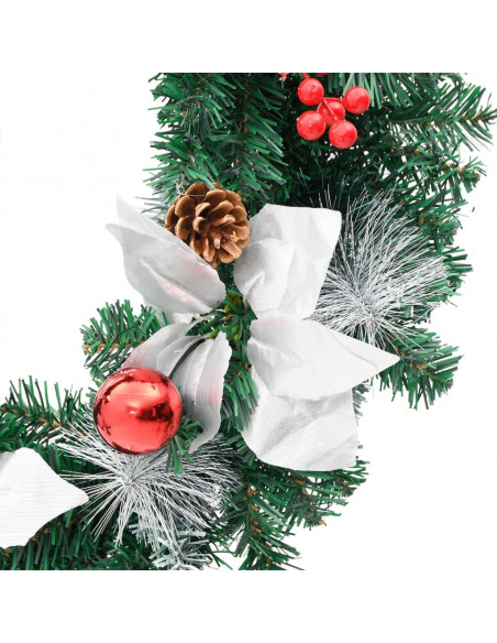 Ghirlanda Natalizia con Luci LED Verde 60 cm PVC