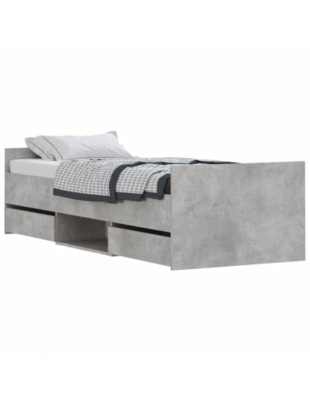 Giroletto con Testiera e Pediera Grigio Cemento 75x190 cm