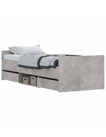 Giroletto con Testiera e Pediera Grigio Cemento 75x190 cm