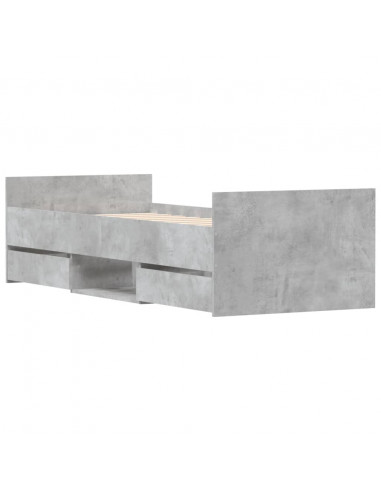 Giroletto con Testiera e Pediera Grigio Cemento 75x190 cm