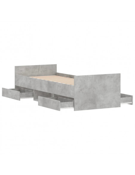 Giroletto con Testiera e Pediera Grigio Cemento 75x190 cm