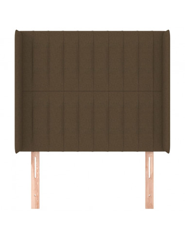 Testiera ad Orecchio Marrone Scuro 103x16x118/128 cm in Tessuto