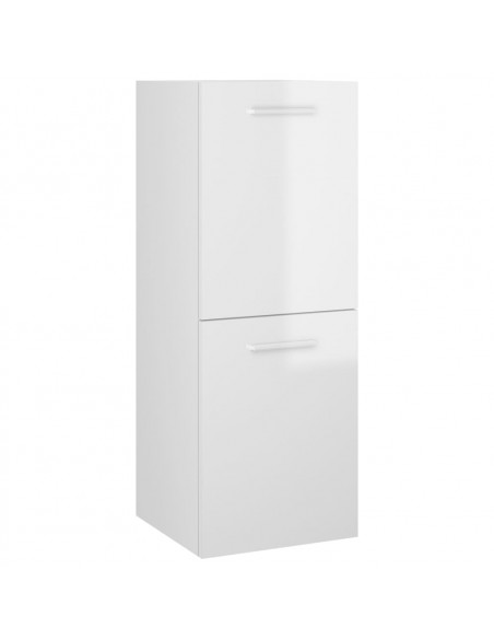 Set Mobili da Bagno Bianco Lucido in Truciolato