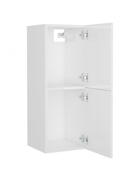 Set Mobili da Bagno Bianco Lucido in Truciolato