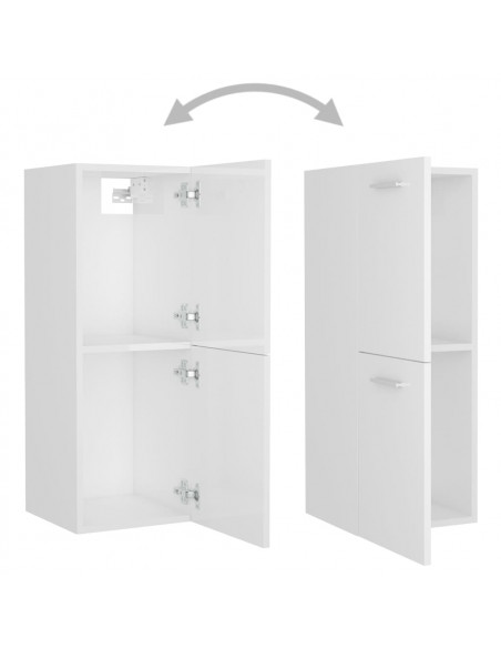 Set Mobili da Bagno Bianco Lucido in Truciolato
