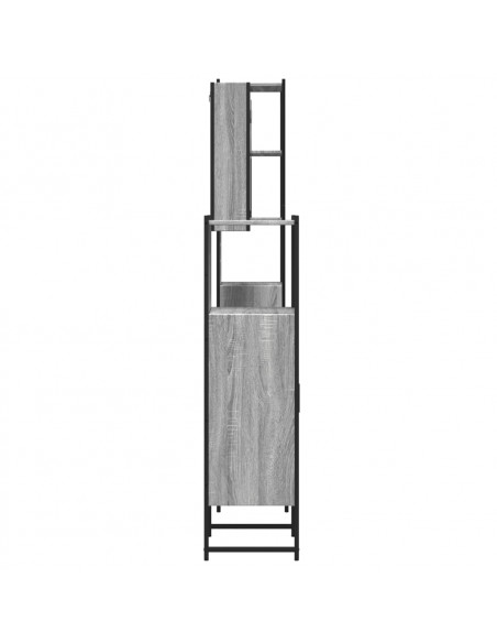 Set Mobili da Bagno 4 pz Grigio Sonoma in Legno Multistrato