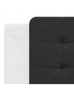 Letto con Materasso Bianco e Nero 180x200cm Similpelle 2