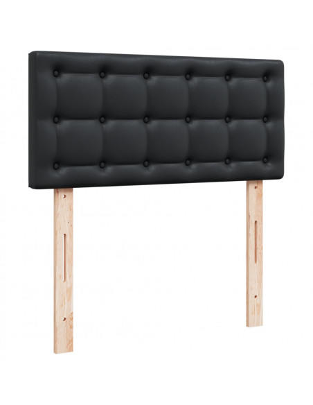 Giroletto a Molle con Materasso Nero 100x200 cm in Similpelle