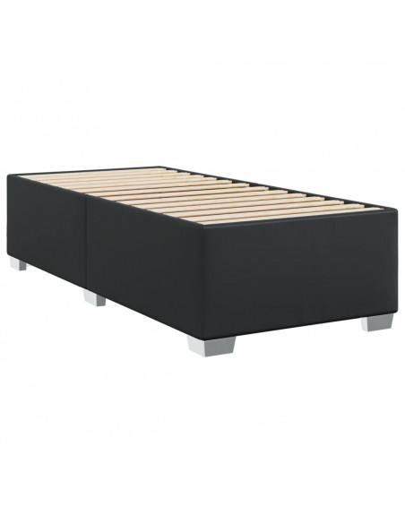 Giroletto a Molle con Materasso Nero 100x200 cm in Similpelle
