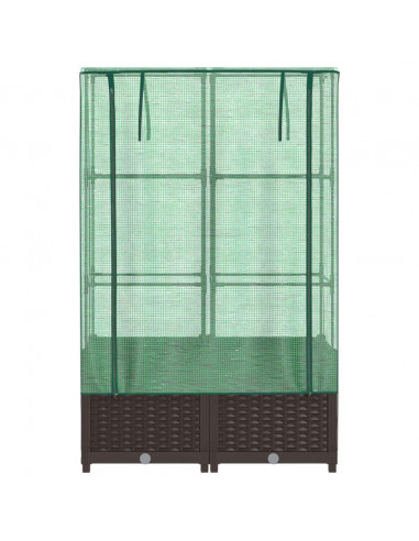 Letto Rialzato con Copertura Serra Effetto Rattan 80x40x138 cm