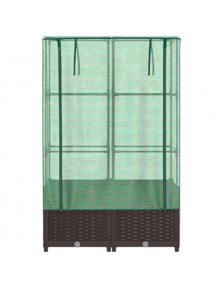 Letto Rialzato con Copertura Serra Effetto Rattan 80x40x138 cm