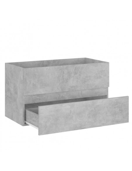 Set Mobili da Bagno Grigio Cemento in Truciolato