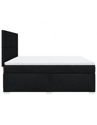 Giroletto a Molle con Materasso Nero 180x200 cm in Tessuto