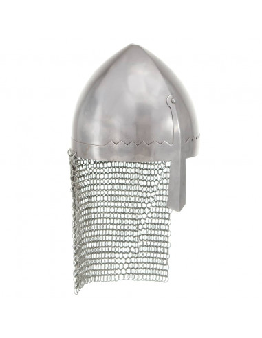 Elmo da Cavaliere Antico Replica LARP Argento in Acciaio