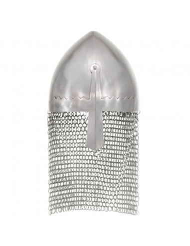 Elmo da Cavaliere Antico Replica LARP Argento in Acciaio