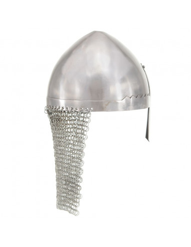 Elmo da Cavaliere Antico Replica LARP Argento in Acciaio