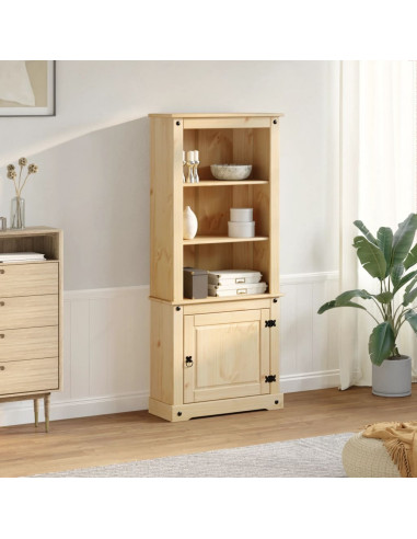 Credenza Corona 74x38x170 cm in Legno Massello di Pino