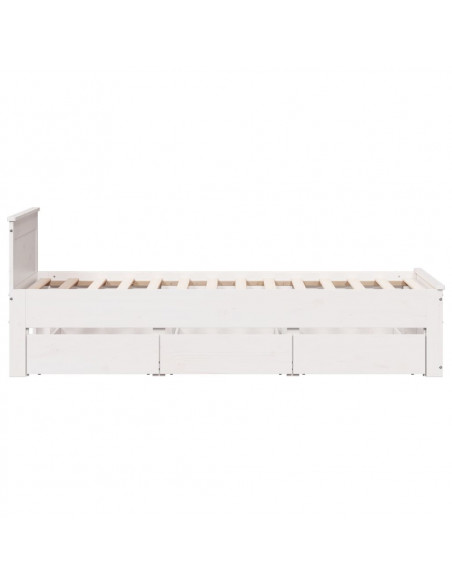 Giroletto senza Materasso con Testiera Bianco 90x190 cm Pino