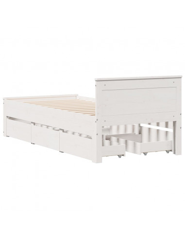 Giroletto senza Materasso con Testiera Bianco 90x190 cm Pino