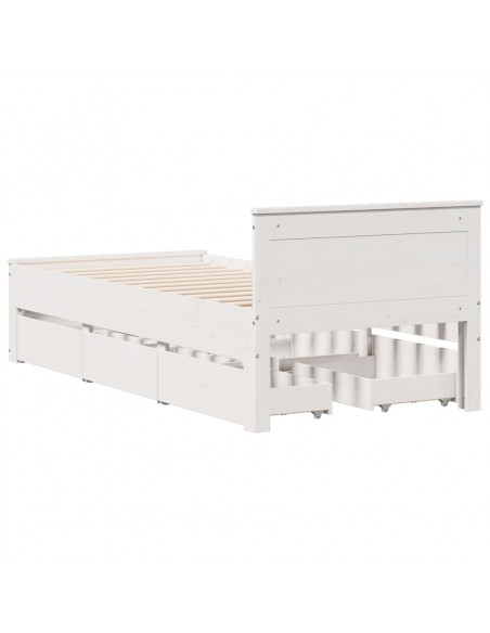 Giroletto senza Materasso con Testiera Bianco 90x190 cm Pino