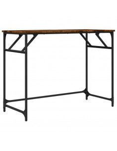 Scrivania Fumo 100x45x76cm Legno e Acciaio Verniciato a Polvere 2